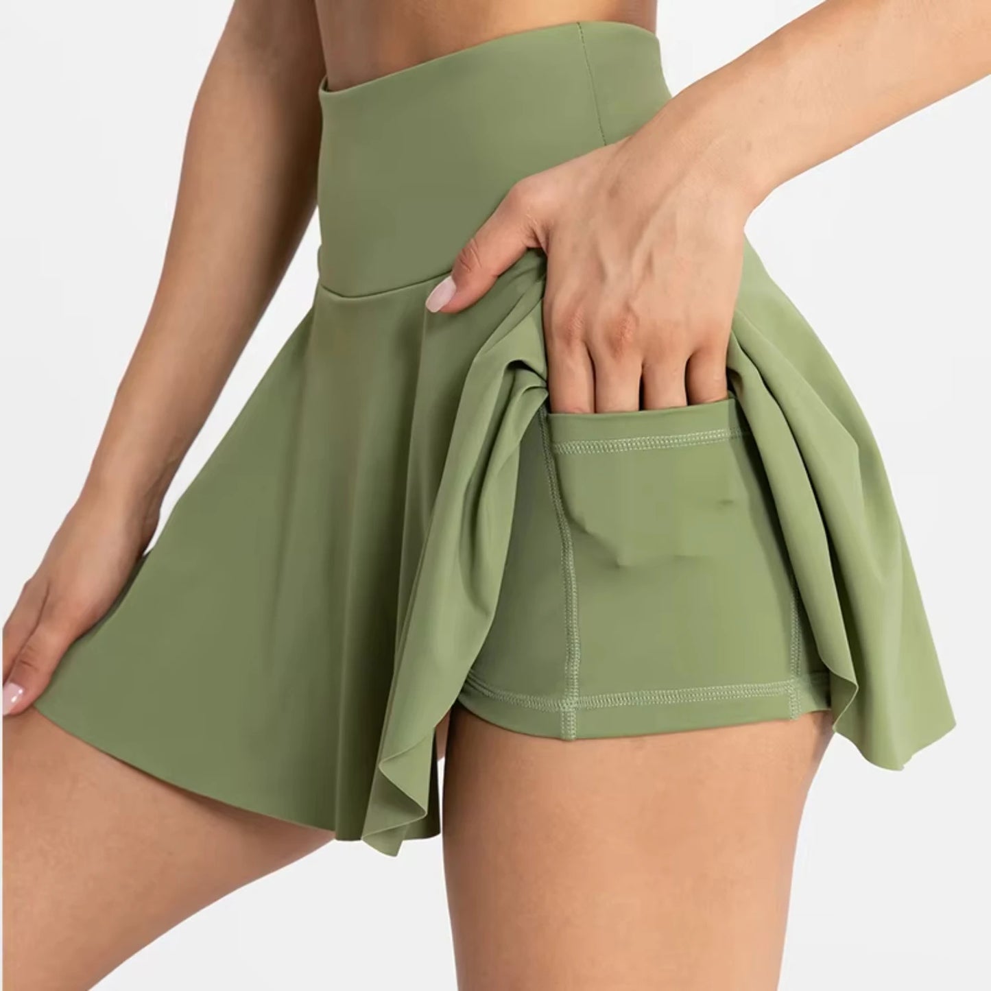 High Waisted Pocket Pleated Tennis Skirts/skort