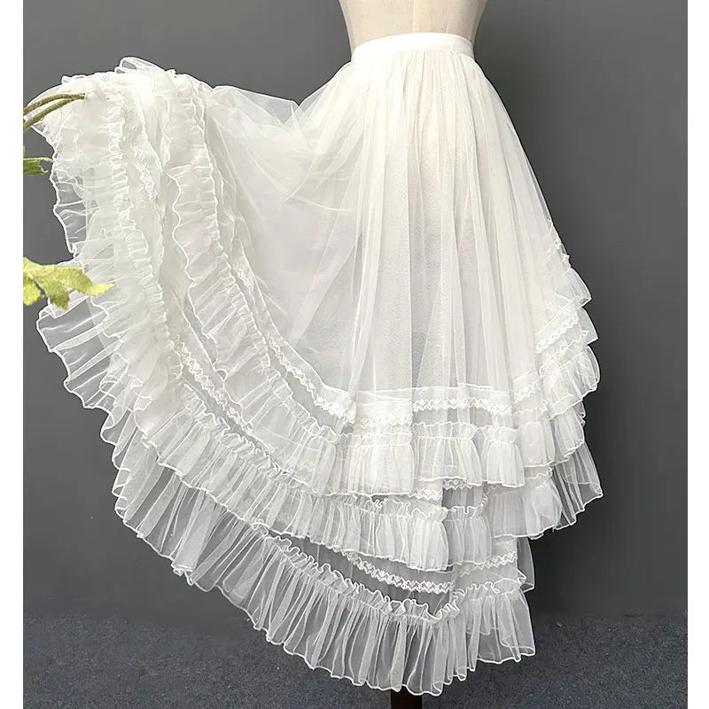 Gothic Lolita Style Lace Layer Skirt