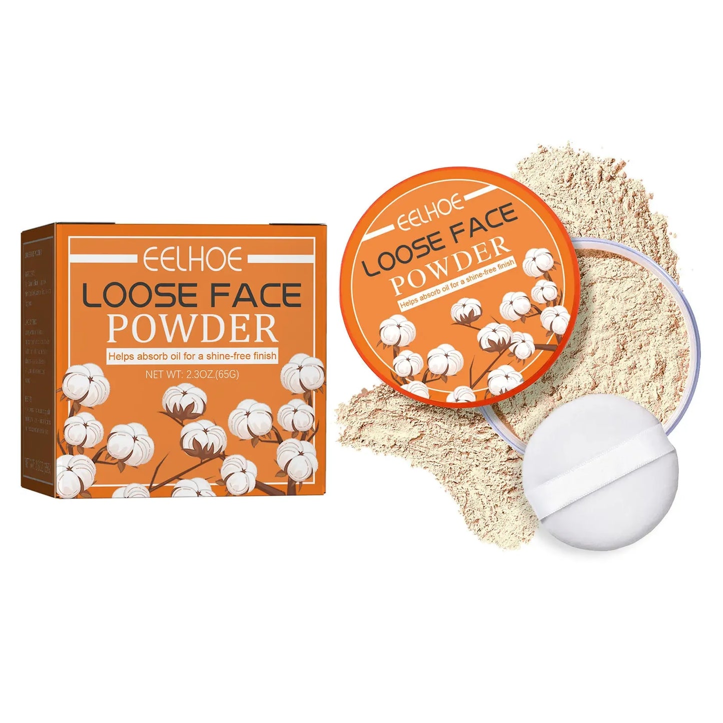 3pcs Loose Waterproof Oil Control Natural Translucent Powder