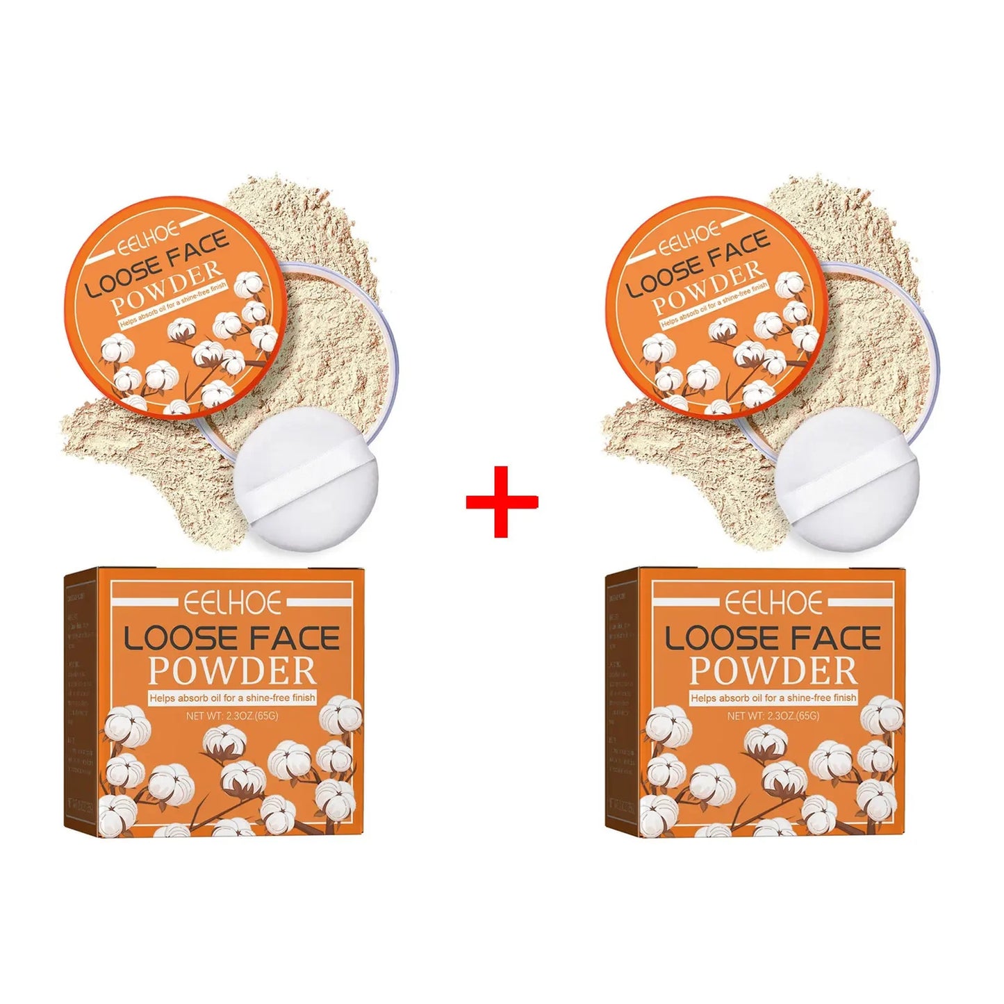 3pcs Loose Waterproof Oil Control Natural Translucent Powder