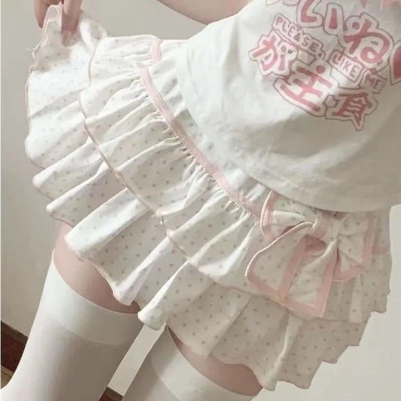 Lolita Mini Skirt Bow Japanese Style