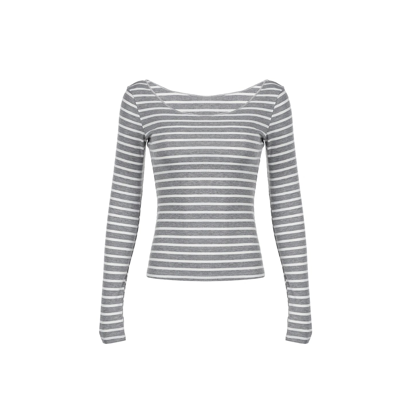 Women s Striped Off Shoulder Blouse with Long Sleeves - Stylish and Comfortable Casual Top for Autumn Fashion