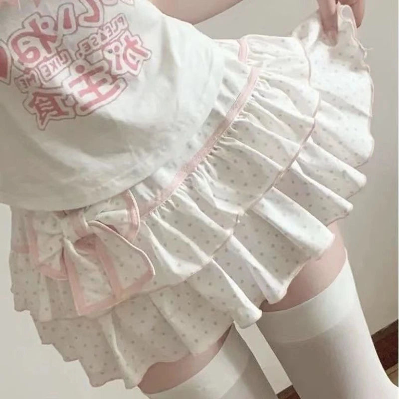 Lolita Mini Skirt Bow Japanese Style