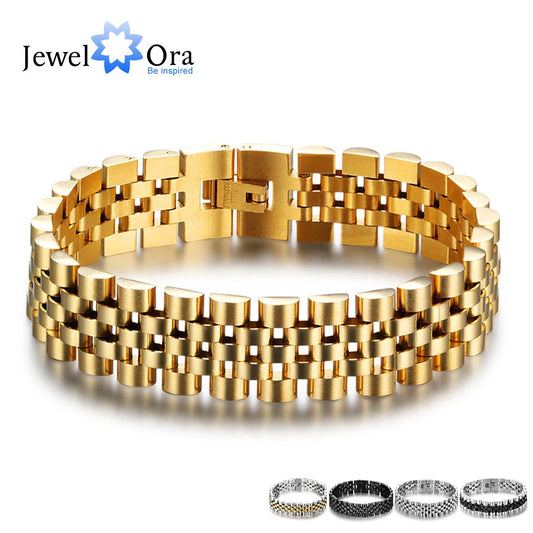 Mens Gold Color 200mm Stainless Steel Bracelet