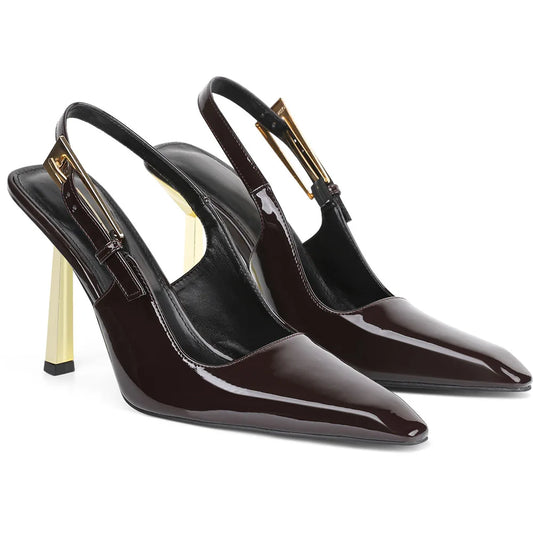 Pointed Toe Thin Heel Ankle Buckle  Sandals