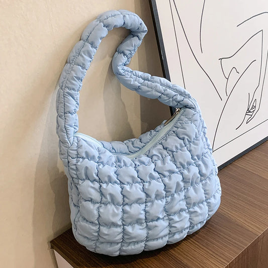 Crossbody Quilted Pleated Cloud Large Capacity Bag