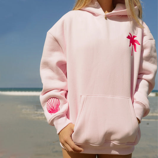 Long sleeve oversized Hibiscus Print Hoodies