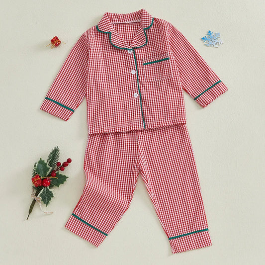 Kids 2 piece long sleeve Christmas Pajamas