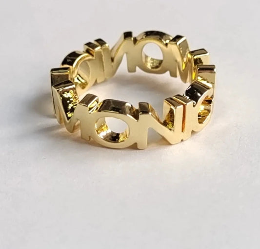 Thick Letters  Custom Name Initial Letter Ring